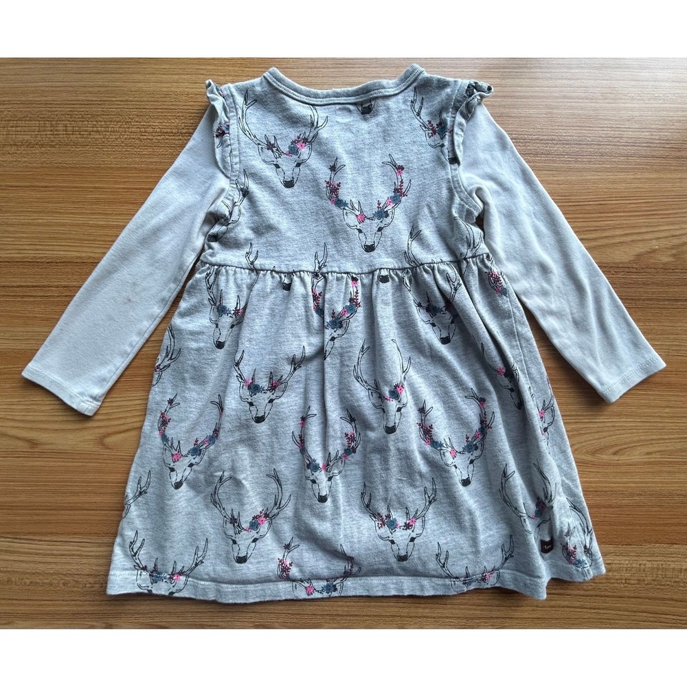 Tea Collection Deer Ruffle Dress Size 4 - Picture 4 of 4